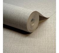 Grandeco Linen Nursery Textured Plain Wallpaper, Mid Taupe
