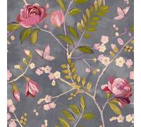 Grandeco Life Lola Charcoal Pink Wallpaper 197001