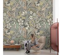 Grandeco Lucien Floral 3 Panel Repeatable Textured Mural, 1.59 X 2.8M