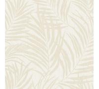 Grandeco Maui Palm Frond Leaf Textured Wallpaper 10m x 53cm Neutral, Brown