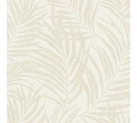 Grandeco Maui Palm Frond Leaf Textured Wallpaper 10m x 53cm Neutral, Brown