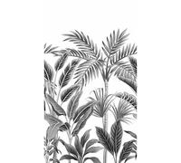 Grandeco Paysage Black & White Graphic Jungle Palm Repeatable Wallpaper Mural 159 x 280cm, Black