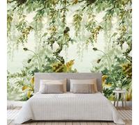 Grandeco Naive Watercolour Jungle Green Repeatable Wallpaper Mural 159 x 280cm