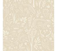 Grandeco Native Woodland Animals Nursery Textured Wallpaper, Neutral