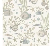 Grandeco Nemo Sealife Fish Nursery Textured Wallpaper, Blue
