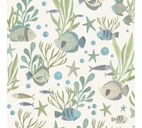 Grandeco Nemo Sealife Fish Nursery Textured Wallpaper in Teal | Size: 1 Pack Grandeco Teal 1 Pack