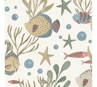 Grandeco Nemo Sealife Fish Nursery Textured Wallpaper, Ochre