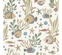 Grandeco Nemo Sealife Fish Nursery Textured Wallpaper, Ochre