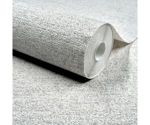 Grandeco Omuri Boucle Twill Effect Semi-Plain Blown Vinyl Wallpaper, Grey