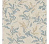 Organic Trail Neutral and Blue Wallpaper - Neutral and Blue