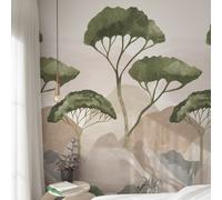 Grandeco Ovledo Abstract Painted Trees And Mountains 3 Panel Repeatable Mural 1.59 X 2.8M