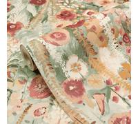 Grandeco Pale Green Delphinium Natural Smooth Wallpaper