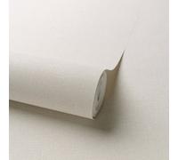 Grandeco Panama Plain Textured Linen Fabric Wallpaper, Beige