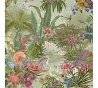 Floral Hall Green Wallpaper - Green