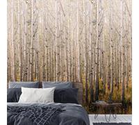 Grandeco Photographic Autumn Birch Trees 3 Lane Repeatable Textured Mural, 1.59 X 2.8M