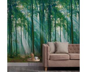 Grandeco Photographic Forest Sunlight Through Trees 3 Panel Repeatable Mural 1.59 X 2.8M