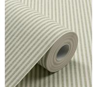 Grandeco Pinstripe Nursery Textured Wallpaper Green