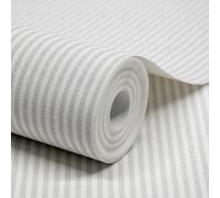 Grandeco Pinstripe Nursery Textured Wallpaper Grey, Grey