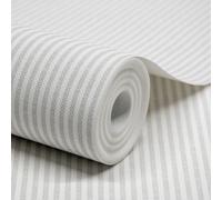 Grandeco Pinstripe Nursery Textured Wallpaper Grey, Grey