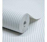 Grandeco Pinstripe Nursery Textured Wallpaper Light Blue, Blue