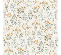 Grandeco Placed Posey Neutral Blue Wallpaper Paste The Wall Vinyl Scrubbable