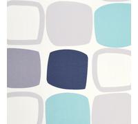 Grandeco Retro Shapes Blue Wallpaper Stylish Textured Paste The Wall Vinyl