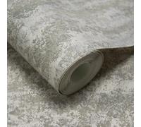 Grandeco Rocks Distressed Plaster Effect Plain Blown Vinyl Wallpaper, Dark Taupe Greige