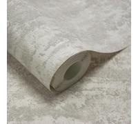 Grandeco Rocks Distressed Plaster Effect Plain Blown Vinyl Wallpaper, Grey
