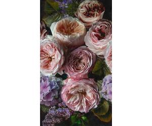 Grandeco Romantic Painted Flowers Pink Repeatable Wallpaper Mural 159 x 280cm