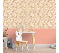 Grandeco Roomblush Colourblock Spring Flowers Eco 4 Lane Repeatable Wallpaper Mural 200 X 285Cm, Pink
