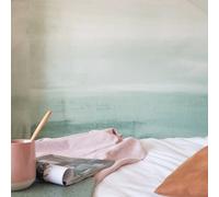 Grandeco Roomblush Layered Horizon Watercolour Eco 4 Lane Repeatable Wallpaper Mural 200 X 285Cm, Green