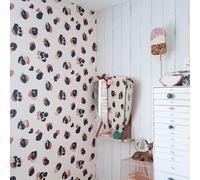 Grandeco Roomblush Nursery Leopard Spots 4 Lane Repeatable Wallpaper Mural 200 X 285Cm, Coral Beige
