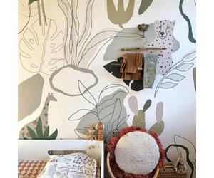 Grandeco Roomblush Nursery Safari Jungle Kids Eco 4 Lane Repeatable Wallpaper Mural 200 X 285Cm, Neutral Beige