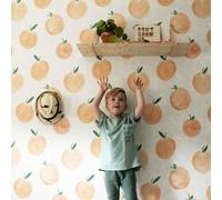 Grandeco Roomblush Nursery Zumo Peaches 4 Lane Repeatable Wallpaper Mural 200 X 285Cm, Orange