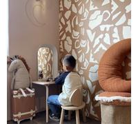 Grandeco Roomblush Organic Puzzle Eco 4 Lane Repeatable Wallpaper Mural 200 X 285Cm, Terracotta