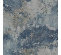 Grandeco Rustic Old Town Plaster Distressed Concrete Wallpaper, Navy