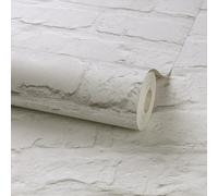Grandeco White Brick Wallpaper