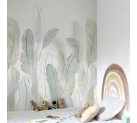 Grandeco Scarlet Watercolour Dancing Feathers 3 Panel Repeatable Mural 1.59 X 2.8M, Pastel