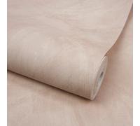 Grandeco Serra Rustic Limewash Chalk Paint Distressed Plaster Effect Textured Wallpaper, Blush Pink