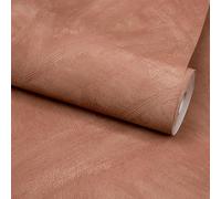 Grandeco Serra Rustic Limewash Chalk Paint Distressed Plaster Effect Textured Wallpaper, Terracotta Clay