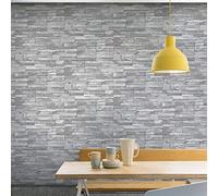 Grandeco Stone Pattern Wallpaper Faux Effect Realistic Embossed Brick (Grey A17202)