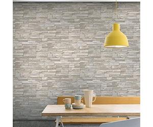 Grandeco Stone Pattern Wallpaper Faux Effect Realistic Embossed Brick (Stone A17203)
