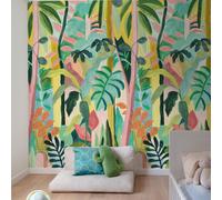 Grandeco Sunda Kids Nursery Jungle 3 Panel Repeatable Mural 1.59 X 2.8M, Multi