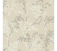 Grandeco Taranto Delicate Sprig Blown Vinyl Wallpaper, Beige