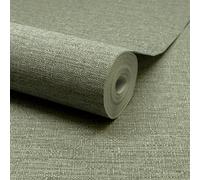 Grandeco Telma Slubbed Fabric Hessian Textured Luxury Wallpaper Sage Green