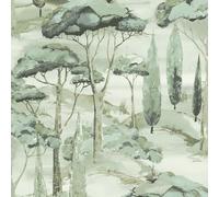 Grandeco Tree Canopy Green Wallpaper Naturistic Textured Vinyl