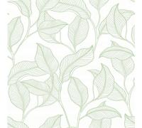Grandeco Tropical Leaves Exotic Leaf Trail Feature Wallpaper Textured Non Woven Green A74902