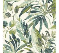Grandeco Tropical Palm Leaf Green Wallpaper Botanical Textured