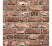 Grandeco Vintage House Brick Pattern Wallpaper Faux Effect Textured A28901