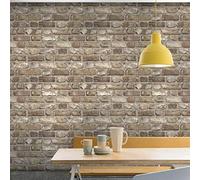 Grandeco Vintage House Brick Pattern Wallpaper Faux Effect Textured A28904